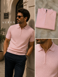 Remera Polo Rosa Texturada