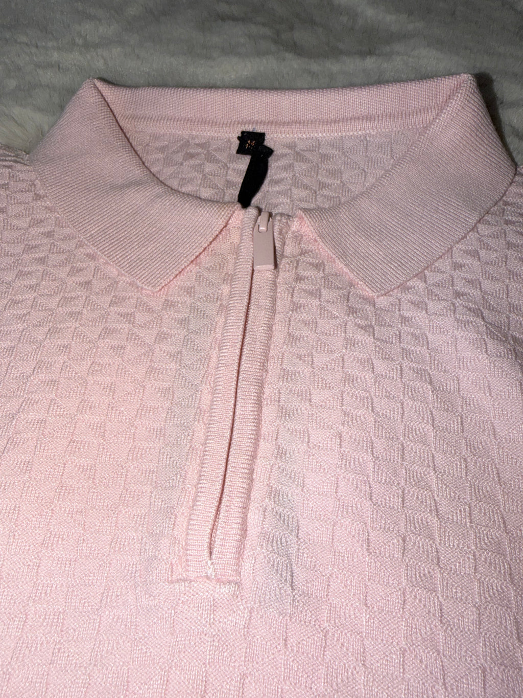 Remera Polo Rosa Texturada